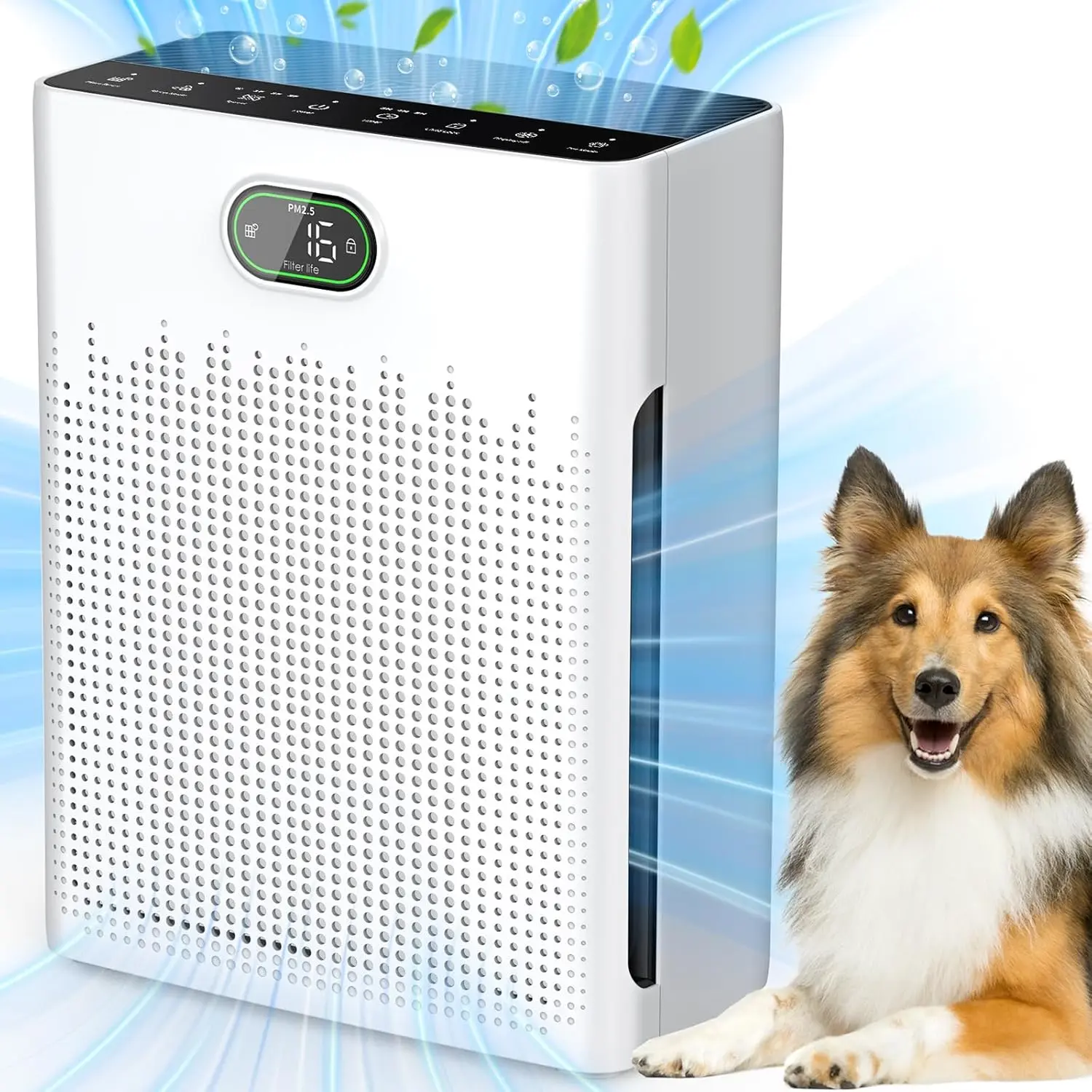 TeraAire HEPA Air Purifier for Home - Covers Up to 2200 Ft², with PM2.5 Air Quality Monitor, Pet Mode, Timer & Washable Pre-Filter | Reduces Smoke, Odor, Pet Dander, Pollen + Fragrance Sponge fresh  air  fix
