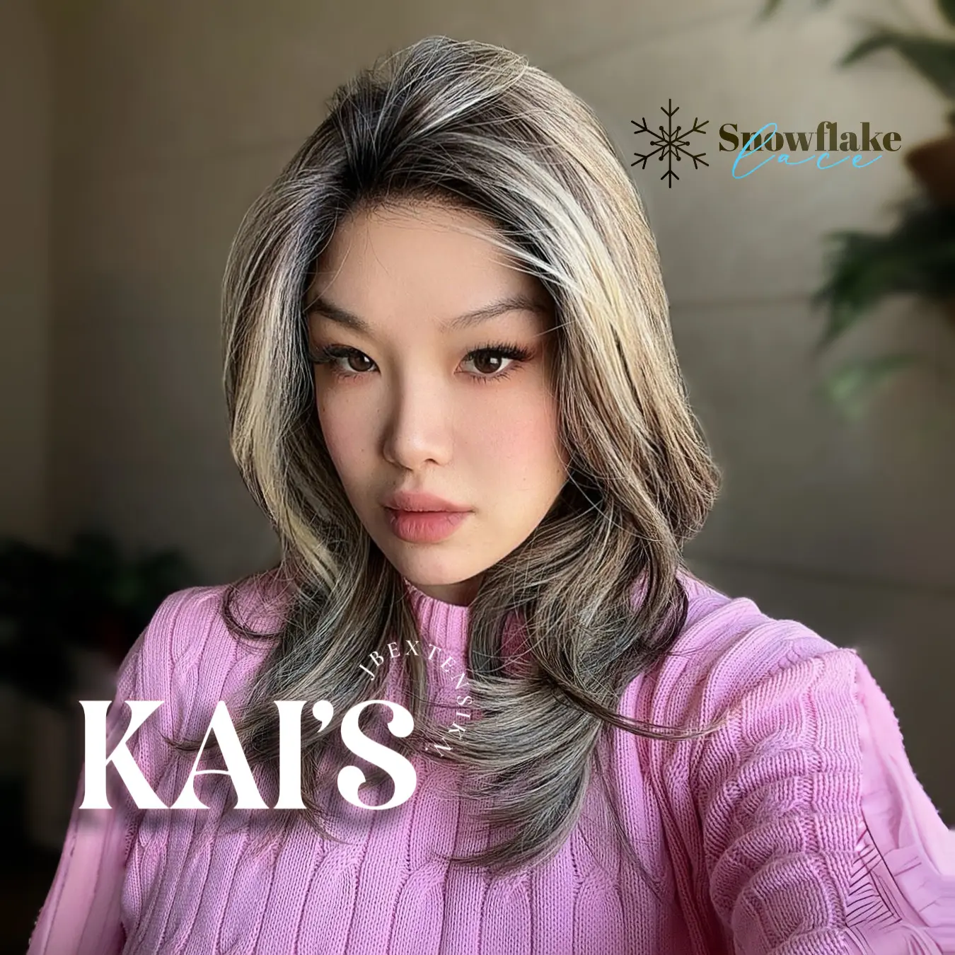 JBEXTENSION 18 Inches Curly Pre-Cut Snowflake Lace Frontlace Glueless Wig KAI'S【PERMATEASE】【BENDY EAR TABS】