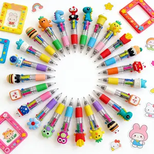 32Pcs Mini Multicolor 4-in-1 Ballpoint Pen Set,Cute Cartoon Pens with 4 Vibrant Ink Colors,Removable Rubber Topper Mini Toys,Bulk Party Favors for Students Teachers Classroom Prizes Planner Office Use,Back to School Easter St. Patrick’s Day Gifts