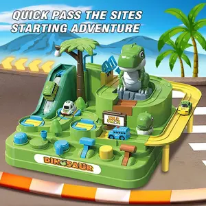 Track racing puzzle toy, dinosaur adventure challenge game machine, Learning Fun, equipped with gravity-sliding cars, Cars Kids, trains children's hand-eye coordination, suitable as a birthday or holiday party gift for children over 3 years old