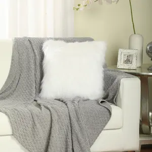Flafia Faux Fur Fluffy Throw Pillow with cushion insert