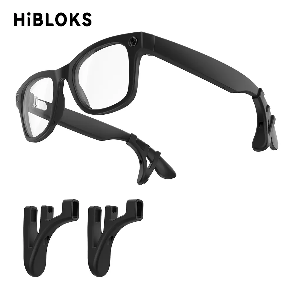 Hibloks Silicone Eyeglass Ear Grips, Silicone Replacement Ear Hooks for Smart Glasses, Soft Anti-Slip Ear Tips, Comfortable Upgrade from Original Plastic Hooks