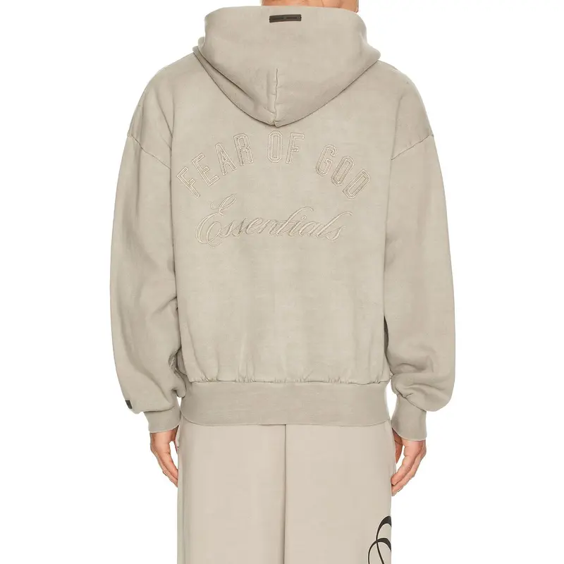 Fear of God ESSENTIALS Classic Full Zip Hoodie in Smoke Grey