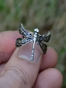 Women Fashion Elegant Simple Dragonfly Bridal Engagement Ring Wedding Engagement Party Jewelry Gift, Trendy Accessory for Special Occasions