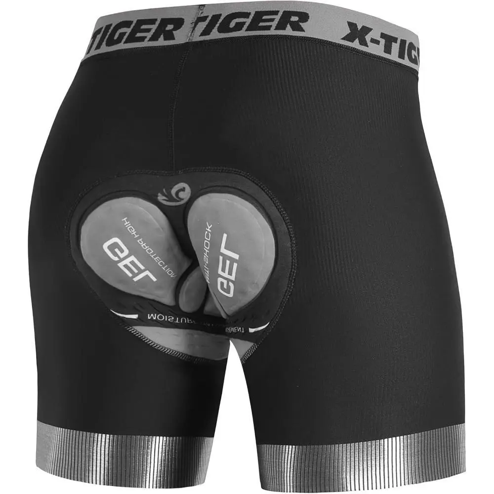 Men's 5D Padded Cycling Liner Shorts, Solid Underwear with Non-Slip Leg Grips for Mountain Biking & Bike Riding