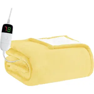 Heated Electric Throw Blanket - 50" x 60" Heating Blanket with 10 Heating Levels & 8 Hours Auto Off, Warm Flannel Blanket, Christmas Birthday Gifts for Wom