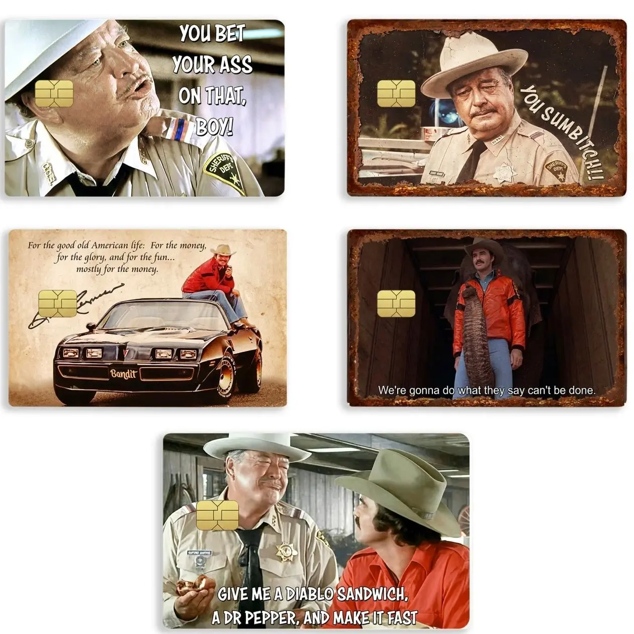 Smokey and The Bandit Credit Card Skin, Funny Cowboy Movie Card Stickers, Retro Western Film Vinyl Decal, Gift for Men, Women