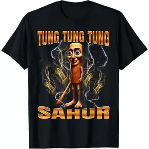 100 Percent Cotton Unisex Tung Tung Tung Sahur T Shirt Women Graphic Tee