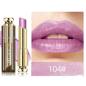 Huasurv Women's Long-Lasting Shimmer Lipstick, Moisturizing Glossy Finish, Metallic Sparkle Effect, Perfect for Parties and Dates