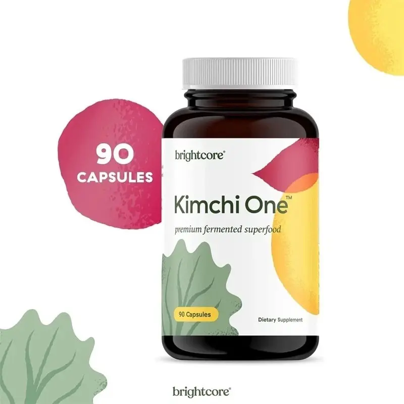 Brightcore Nutrition Fermented Kimchi Powder Capsules, Probiotics, Enzymes, Daily Gut Support, Digestive Health & Natural Ingredients