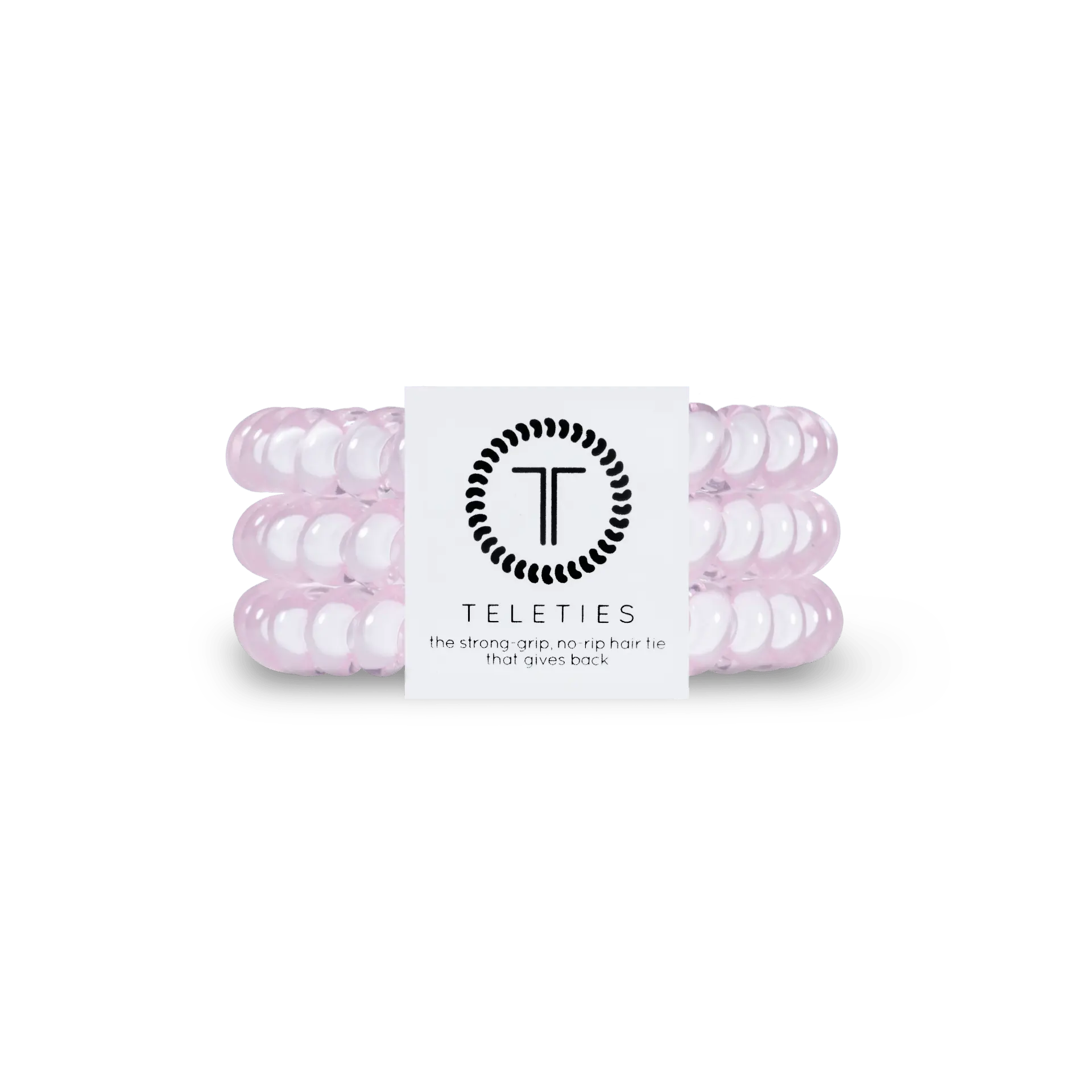 TELETIES - Rose Water Pink Small Hair Ties - Strong Grip - No Rip - Reduces Headaches