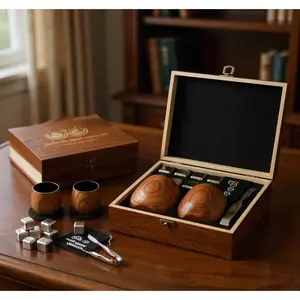 Handcrafted Charred Oak Bourbon Glasses - Thermal Regulating Whiskey Tumblers With, Distinctive Wood Patterns - Christmas Present For Home Bar Enthusiasts