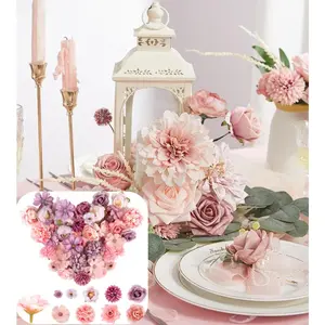 40PCS Silk Artificial Flower Heads Flowers for Crafts with 9 Styles Wedding, Home DIY, Handicrafts, Scrapbook Decoration - Perfect for Valentine's Day Christmas