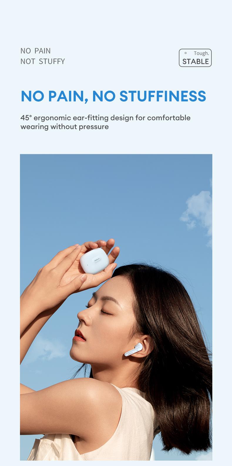 HYUNDAI T17 In-Ear Wireless Headphones with Bluetooth 5.3, Anti-Leakage Shell, Low Latency, Lightweight & Comfortable Fit, Wireless Earbuds for Music & Calls, Compatible with Android & iOS