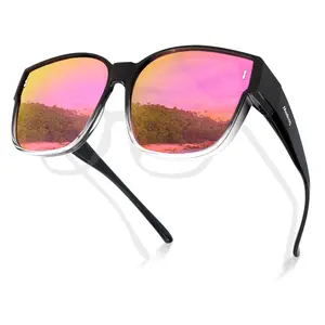 Meeloog Polarized Fit Over Sunglasses Men Women, Square Oversized TAC Lens Wear Over Prescription Glasses, UV400 Anti-Glare Driving Shades, Trendy Large Frame Safety Eyewear for Riding Fishing, Perfect Valentine’s Day gift ST0110