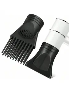 2pcs/1set Salon Hair Dryer Nozzle Replacement, Fit Air Outlet Diameter 4.35-4.7cm/1.7-1.85inch, Hair Dryer Diffuser Nozzle Brush Accessories Concentrator Replacement