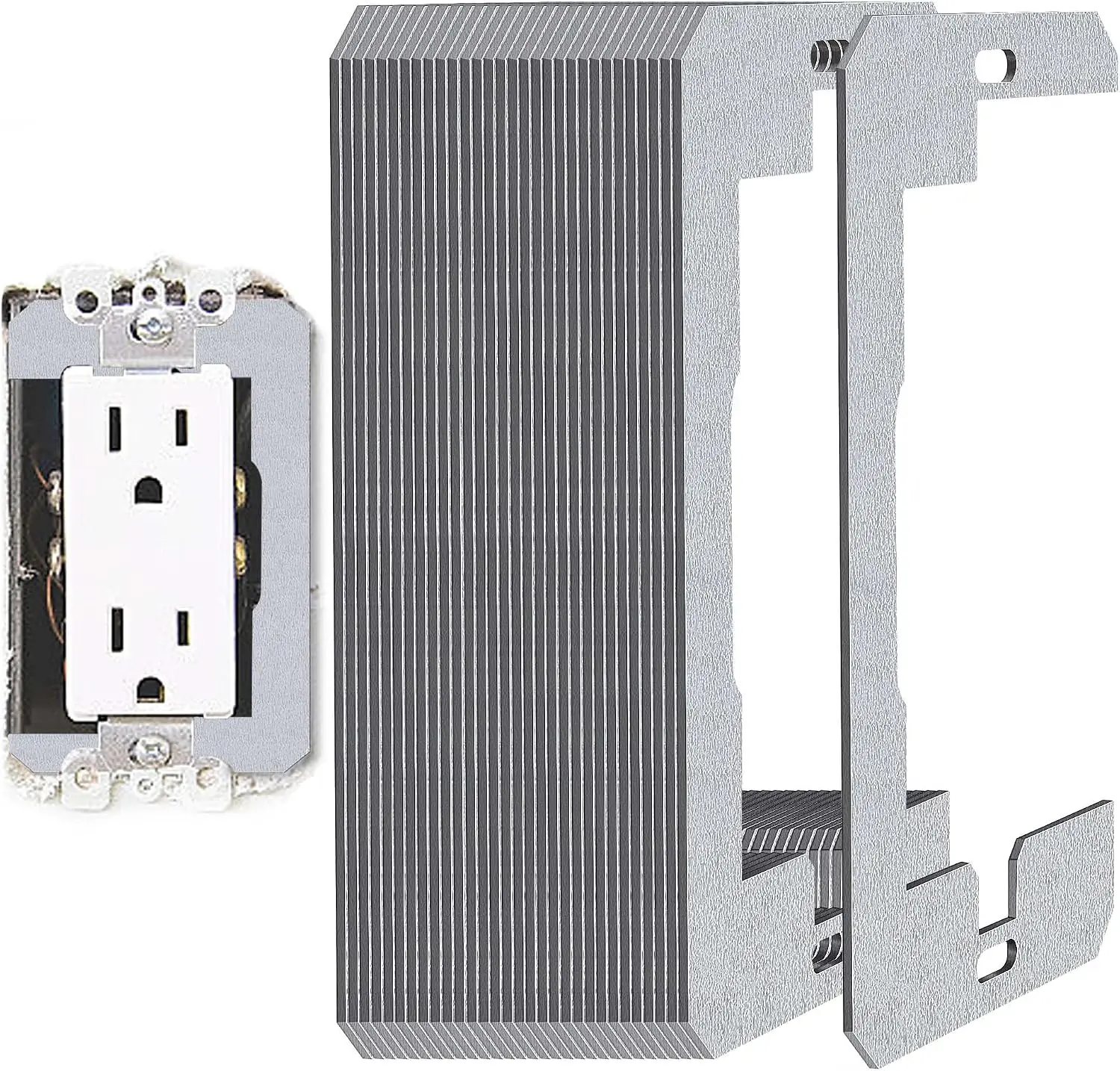 20 Pcs Wall Plate Spacer- Metal Flush Fit Device Leveling Plates- Receptacle Spacers Shims Leveler for Fixing Walls Electrical Outlet Electrical Boxes