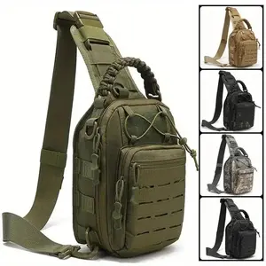 Unisex 1000D Tactical Crossbody Fanny Pack - MOLLE System, EDC Shoulder Messenger Option, Tactical Sling Bag, Multifunctional Portable Zippered Sling Bag, Ideal for Outdoor Hiking, Camping