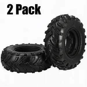 New Upgraded 2pcs 25*10-12 2 Set 12in Wheels Rims 12x7, PCD:110*4 ET:4+3 6-Ply All-Terrain Tire, 4x110mm, 4 Lug Hole, 4+3 Offset, 60mm Centrol Hole, 14.3mm Bolt Diameter, 25x10x12 ATV Tire With Rim Compatible with ATV UTV