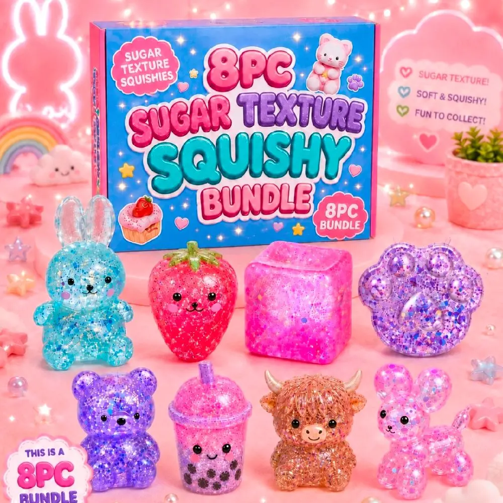 8PC Sugar Texture Sensory Toy Bundle Box for Stress Relief
