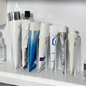 Transparent PVC Cosmetic Organizer Box, Makeup Organizer Box, Beauty Organizer, Cosmetics Organizer Storage, Beauty Supplies Organizer, 7 Slot Storage Rack for Bathroom Vanity Office, No Installation Needed, Polished Surface