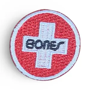 Bones Cross Embroidered Patch 1”