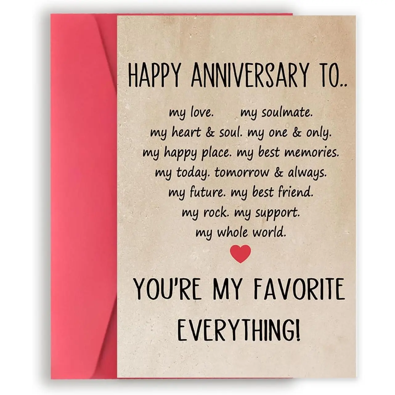 Happy Anniversary Card for Husband Wife, Sweet Wedding Anniversary Card for Couple, Romantic Anniversary Card  for Boyfriend Girlfriend