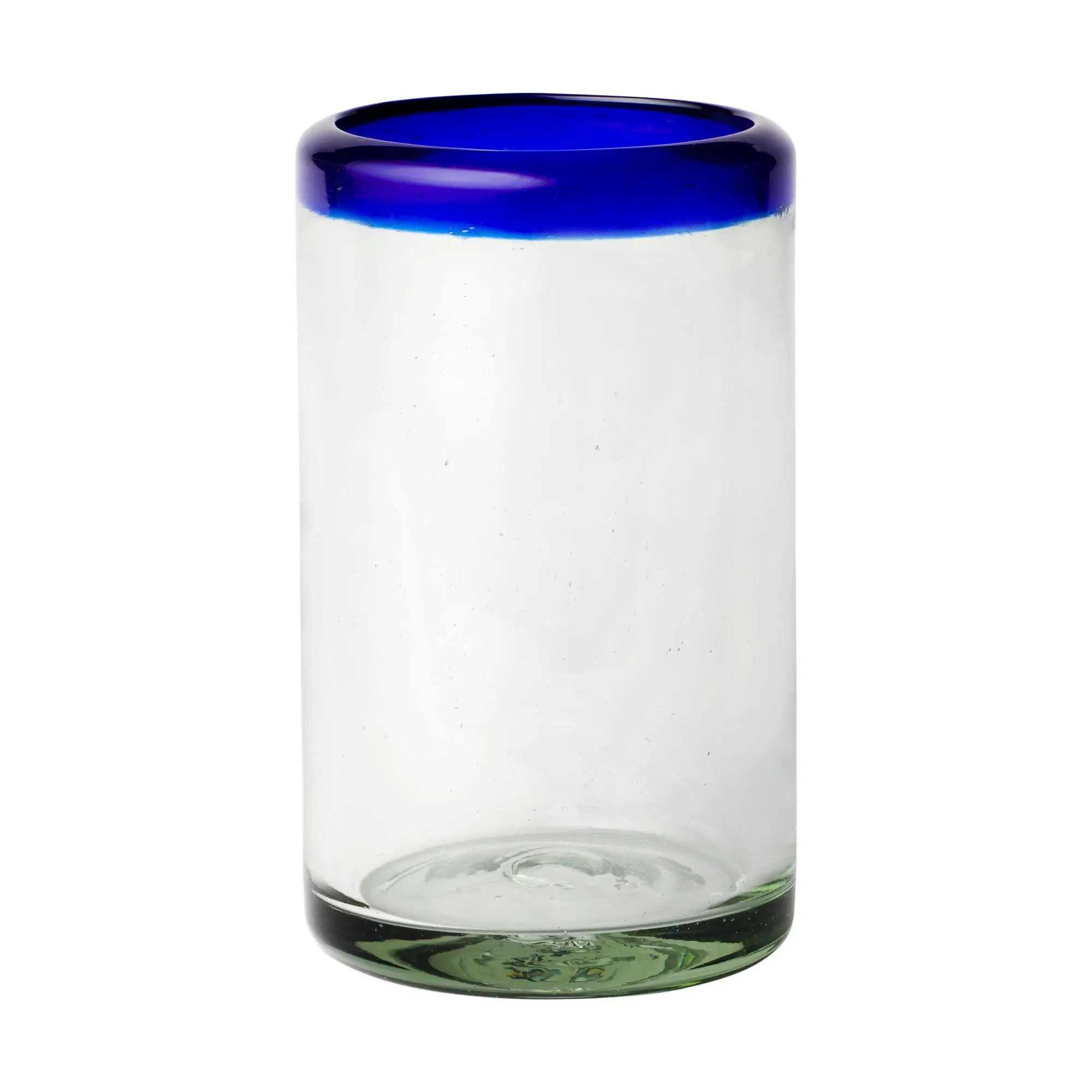 10 Strawberry Street Cobalt Rim Mexican Glass,Hiball
