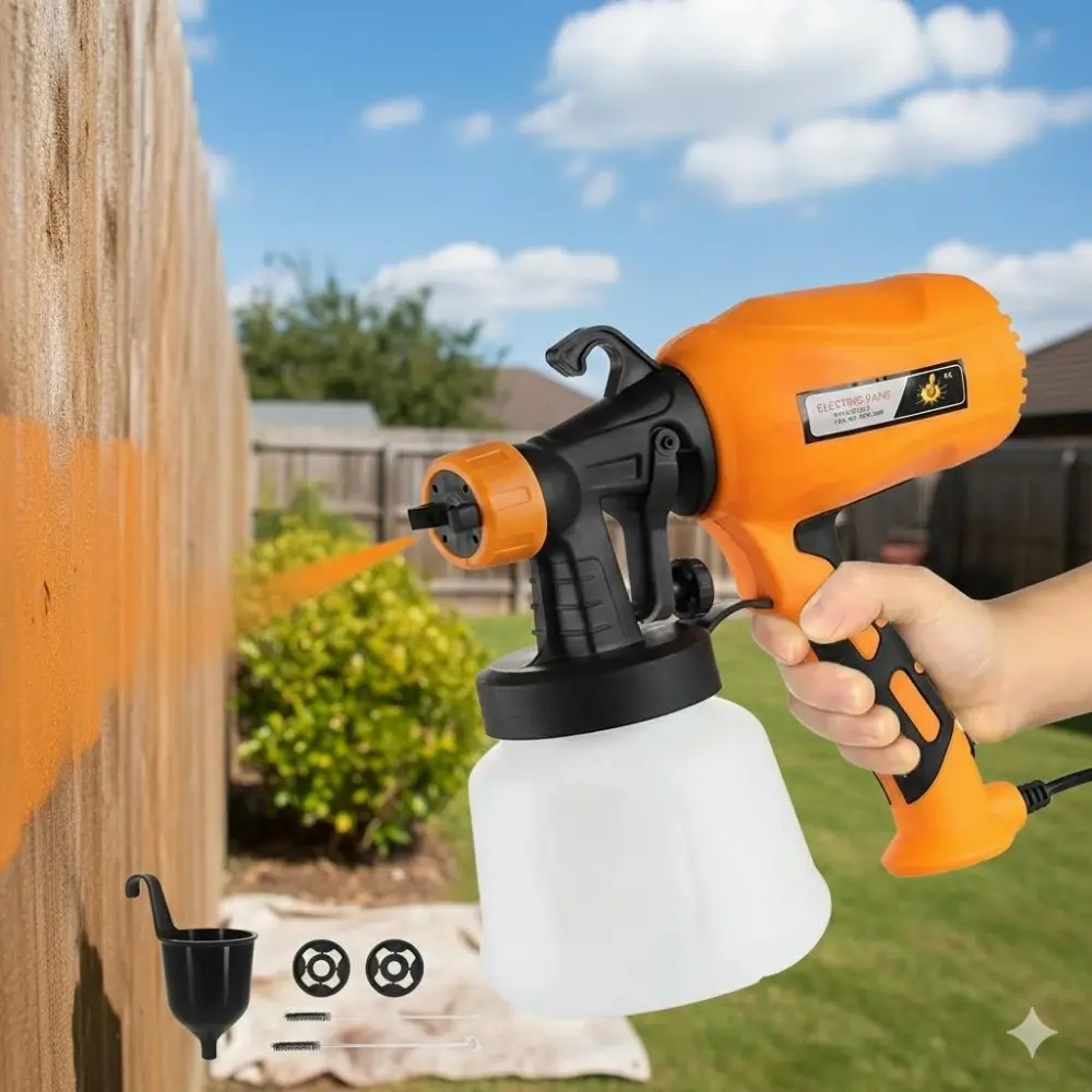 Wireless, Portable Electric Paint Sprayer, Paint Spraying Tool, 950ml Large Capacity with 1.8mm & 2.5mm Nozzles, 3 Spray Patterns, Quick-Release Design for Easy Clean, Ideal for Auto, Wood, Metal Surfaces, Anti-Clog Tech for Efficient Coating