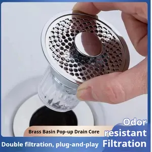 3-in-1 Kitchen Sink Drain Strainer & Stopper, Stainless Steel Pop-Up Sink Drain Plug with Anti-Clog Basket Filter, Fits 3-1/2" Standard Drain, Food Catcher for Garbage Disposal sink plug Drainage Basin Removable Smooth Debris summer