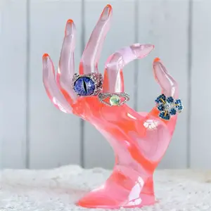 Hand Holder, Bracelet Ring Watch Display Holder Stand, Mannequin Hand, Polyresin, 7 Inch (Peach Color)