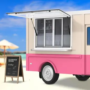 Concession Window 50x30 Inch Aluminum Alloy Food Truck Service Window with 4 Horizontal Sliding Screen Windows for Trailer