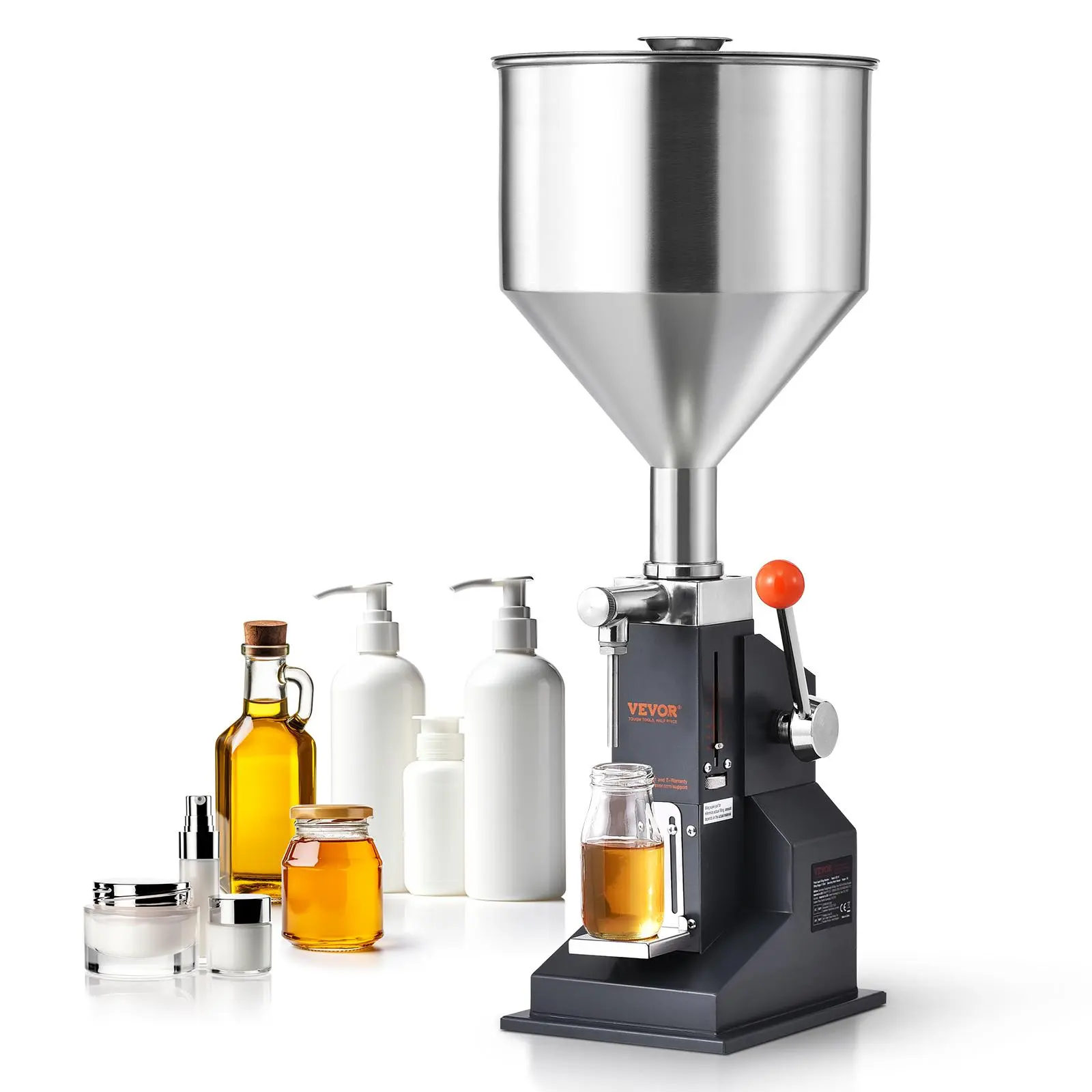 VEVOR Manual Paste & Liquid Filling Machine, 5-50ml Adjustable Stainless Steel Hopper Scale, Durable Food Measuring Tool with 2 Nozzle Sizes, Drip-Free Smooth Dispensing for Milk, Water | TikTokShopBlackFriday