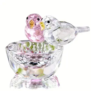 Premium Crystal Craft Bird Statue Series Art Glass Animal Statue Home Decoration, Holiday Gifts