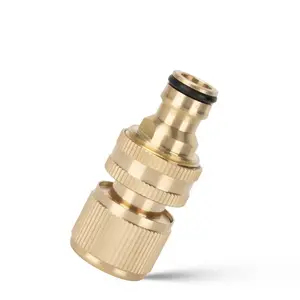 Brass Garden Hose Quick Connect Kit, 3/4 Inch Universal Leak-Proof Faucet Adapter, Kitchen Bathroom Plumbing Fittings, Outdoor Car Wash, Lawn Irrigation
