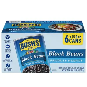 Black Beans 15 Ounce (Pack of 6) - Protein Rich & Nutritious