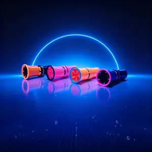 3D Printed Plastic Dual Flow Return Nozzle - Orange, Fluorescent Neon Border Dual-Way Aquarium Outlet, 12mm ID, 2 Adapters, 13mm Interchange Fitting, Reef Safe Water Head for Nano LPS SPS Saltwater Tanks & All Glass Tank Return Pipe Circulation Systems