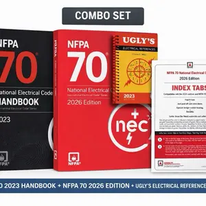 NFPA 70 National Electrical Code Combo Set – 2023 Handbook, 2026 NEC, Ugly’s Electrical Reference, Index Tabs