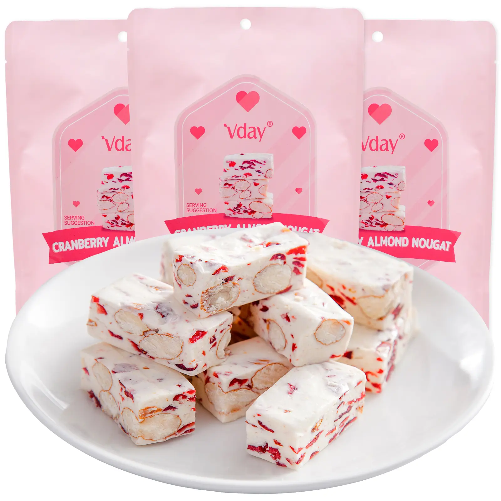 4.23oz*3bags,Vday，Cranberry almond nougat,Candy，Toffee，Gummy，Sweet，Refreshments,Toffee, fudge, sweets, candy, cakes, refreshments Snack Bonbon