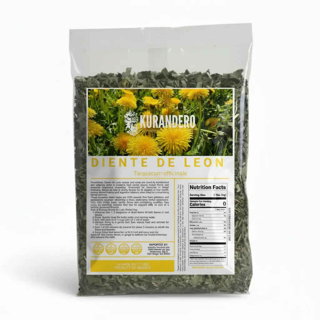 KURANDERO-Loose Dandelion Leaf Tea – 100% Natural Diente de León Herbal Tea 4oz (113gr), Vegan, Non-GMO, Caffeine-Free – Supports Wellness & Detox