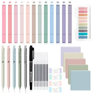 Beautiful Study Supplies Set, Includes Fluorescent Pens & Neutral Pens Accessories, Cute Office Stationery for Girls, Writing Tools
