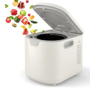Garvee 2.5L Electric Kitchen Composter Smart Odorless Compost Bin Auto-Cleaning Countertop Food Waste Composting Machine  -Fast 4-6H Food Waste to Fertilizer Conversion for Outdoor Use (White）