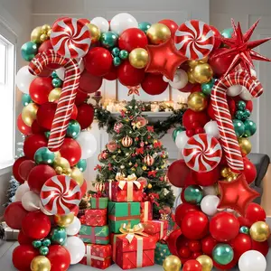 111-Piece Christmas Party Set, Gold Latex Balloons, Balloon Decorations Kit, Perfect for Holiday & New Year Celebrations