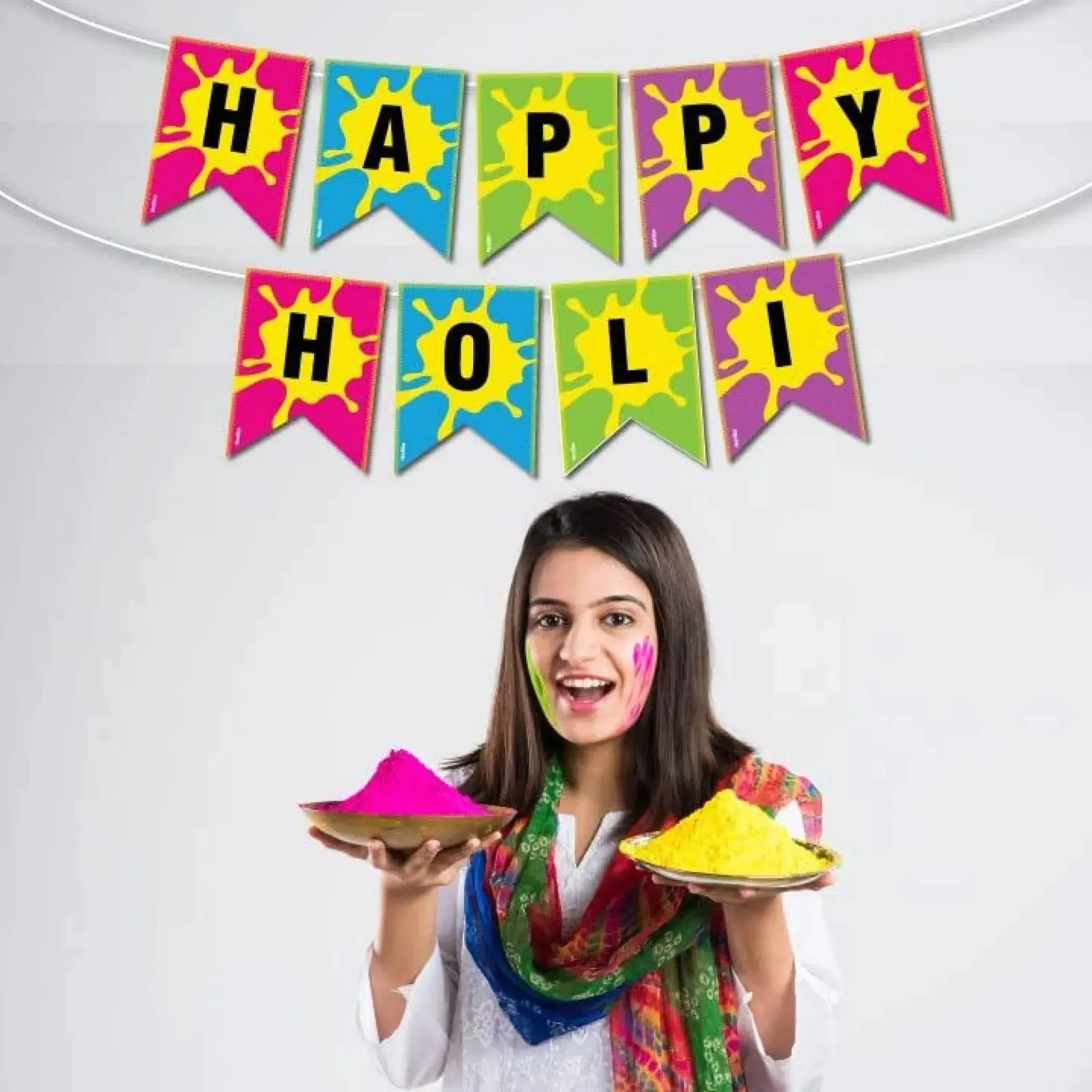 Vibrant Celebration Banner for Holi | Colorful Festival Decor | Perfect for Holi, Bollywood Parties & Festive Home Decor