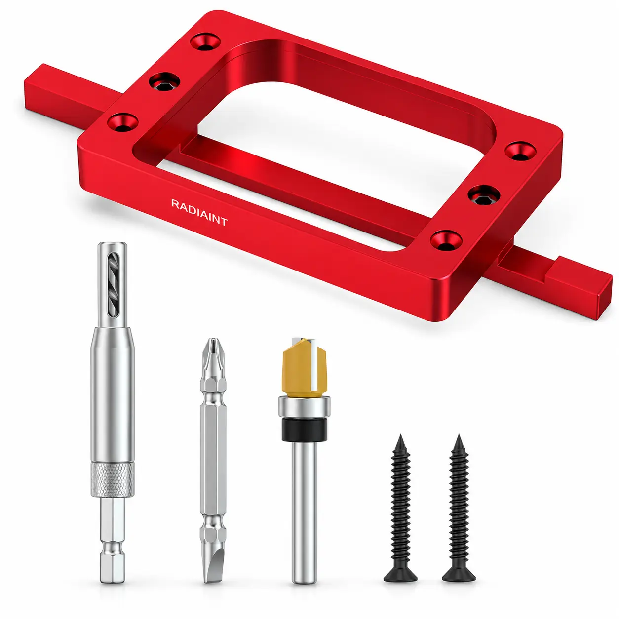 Radiaint 3-1/2" Fixed Size Door Hinge Jig for Door and Jamb, Aluminum Alloy Door Hinge Template Kit for Router, Mortise Jig Fits 3.5" Length 1/4" R, 5/8" R and Square Corner Hinges (3.5 in)