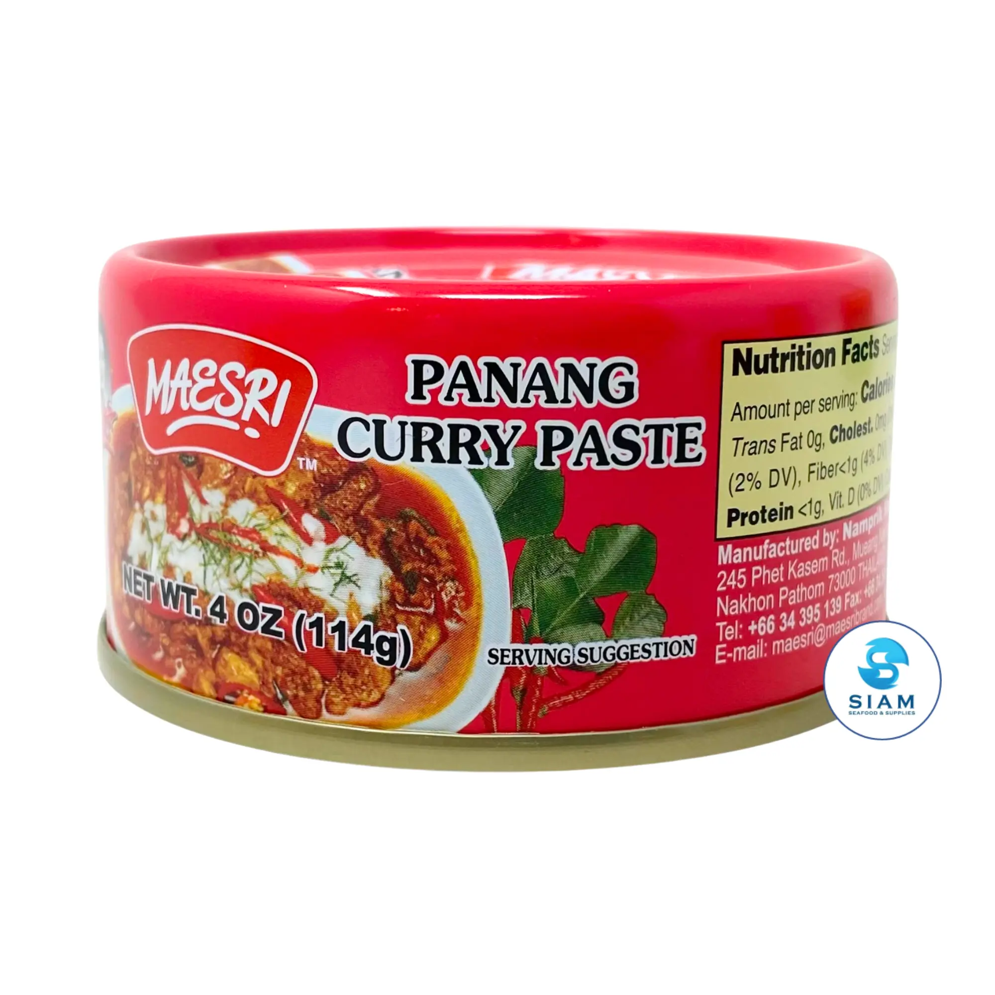 MaeSri Panang Curry Paste, Vegan & Gluten-Free (4 oz) น้ำพริกแกงพะแนง แม่ศรี