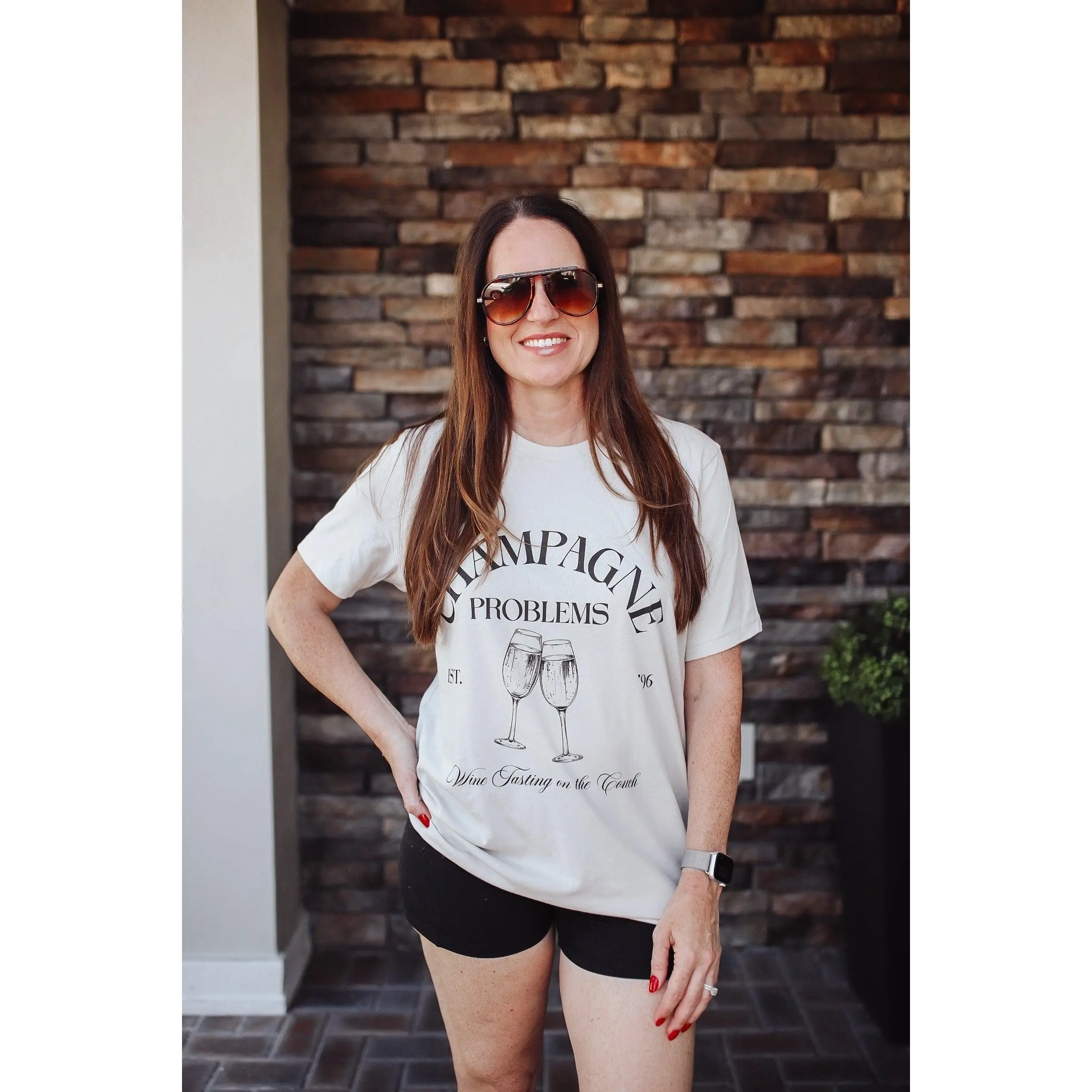 Champagne Problems, Wine Tasting on the Couch Short Sleeve Tee