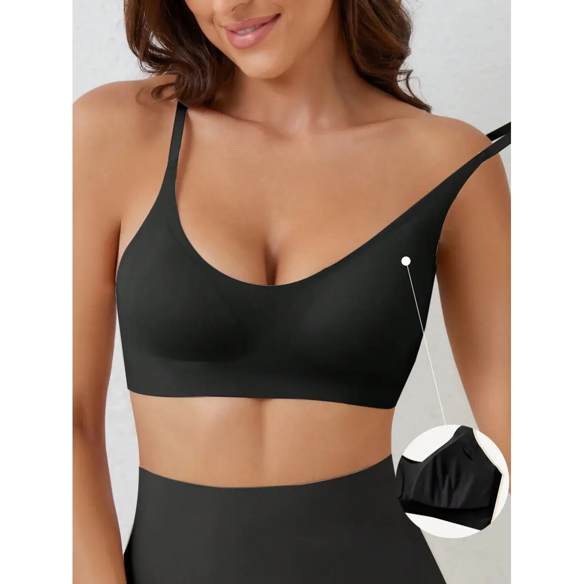 Women's Seamless Solid Color Leisure Bra, Simple Wireless Bralette, Soft Stretch Everyday Innerwear For Home Lounge Casual Daily Wear