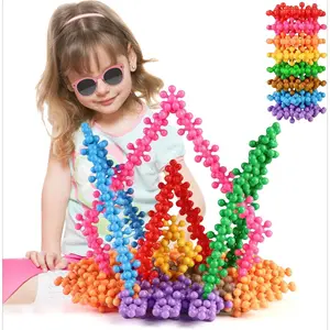 GJ P-SMA06 200 Pieces Building Blocks Kids STEM Toys Educational Discs Sets Interlocking Solid Plastic for Preschool Boys and Girls Aged 3+, Safe Material Creativity