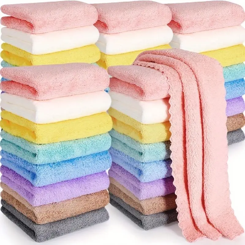 Colorful Soft Super Water Absorbent Towel, 20pcs/set Includes Towel Modern Style Lightweight Towel, Household Towel for Home Bathroom Kitchen Dormitory Hotel, Premium Towel Set